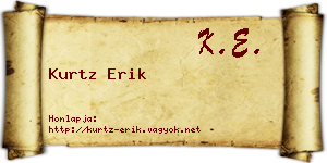 Kurtz Erik névjegykártya